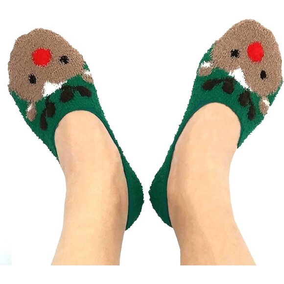 Cozy Warm Fuzzy Cute Animals Holiday Christmas Santa Reindeer Multipair Adults - Picture 5 of 5